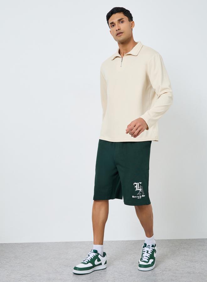 Styli Men Green Printed Oversized Shorts - Image 2